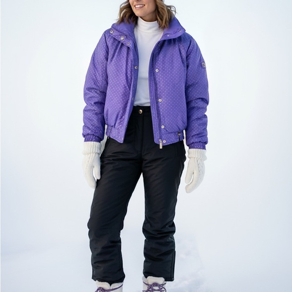 FERA Women’s Ski Coat Size 10 Purple Glitter Polka Dot Vintage 90s Snow Jacket - Picture 16 of 16